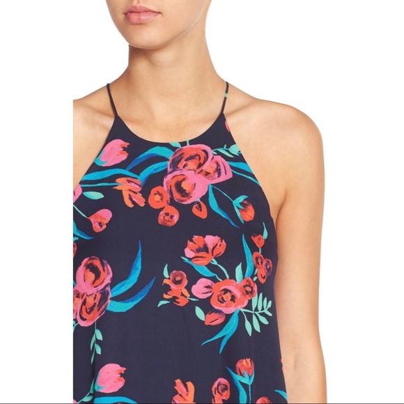 WRN1x Everly Floral Print High Neck Shift Dress -M - Picture 2 of 8